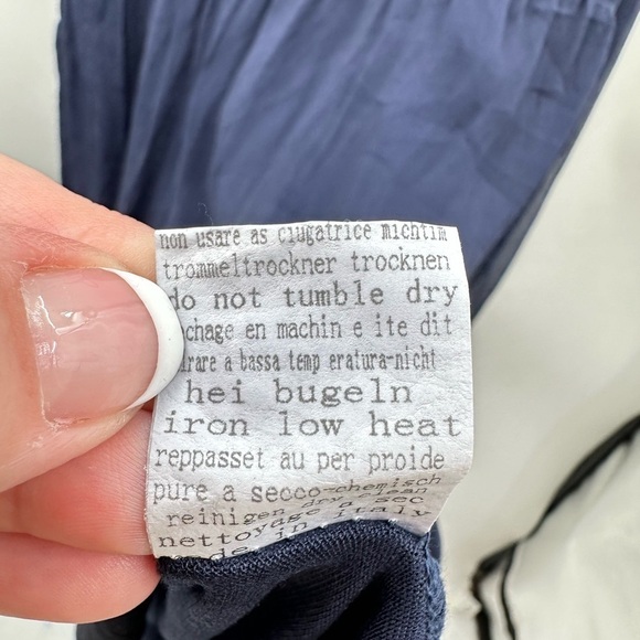 TEMPO PARIS SILK Vintage Navy quiet luxury sleeveless lightweight woman dress M - Picture 8 of 13